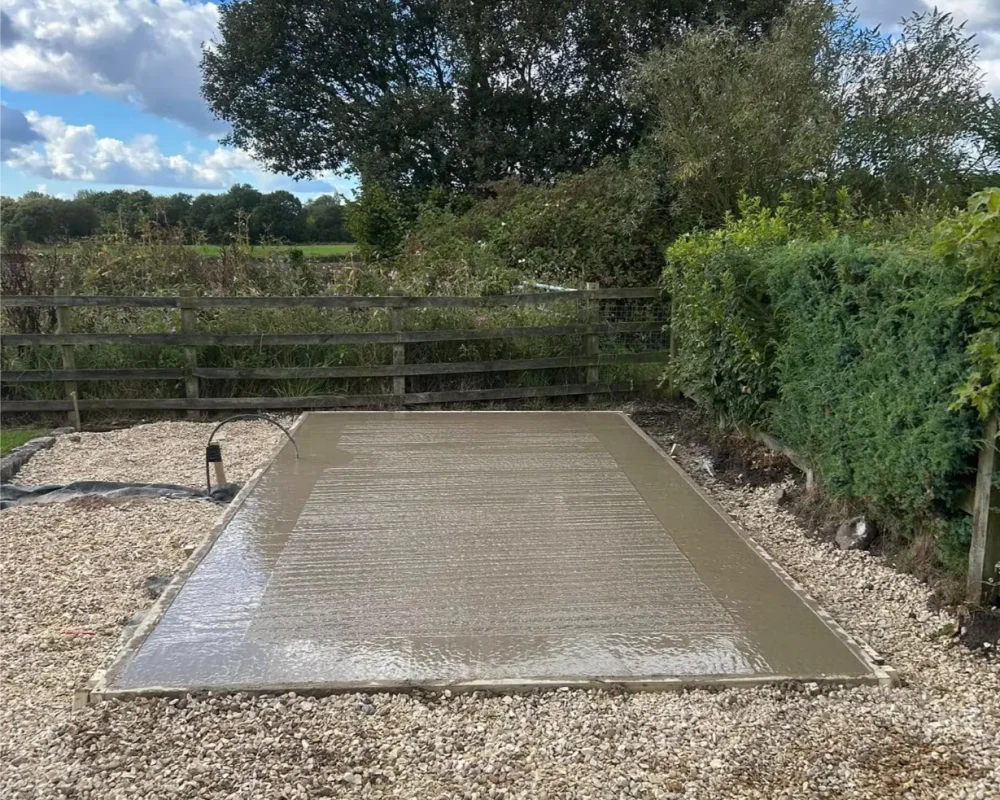 wet concrete